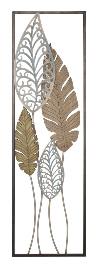 Wandpaneel Blätter Gold Silber 99,50 cm – Wanddeko