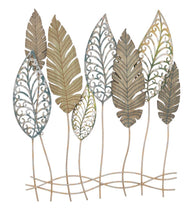 Wandpaneel Blätter Gold Silber 87 cm – Wanddeko