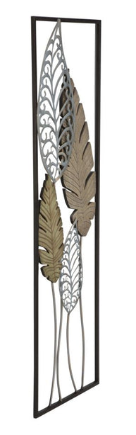 Wandpaneel Blätter Gold Silber 99,50 cm – Wanddeko