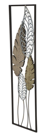 Wandpaneel Blätter Gold Silber 99,50 cm – Wanddeko