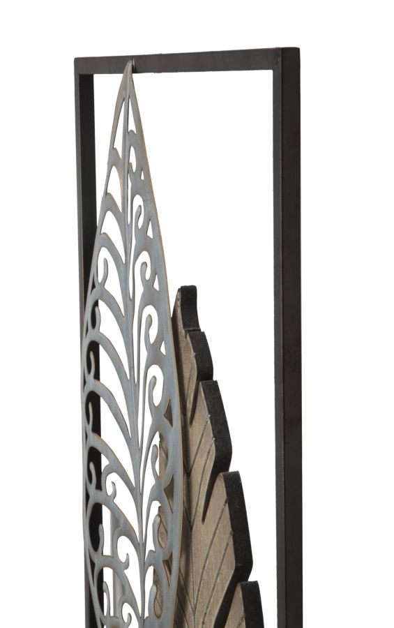 Wandpaneel Blätter Gold Silber 99,50 cm – Wanddeko