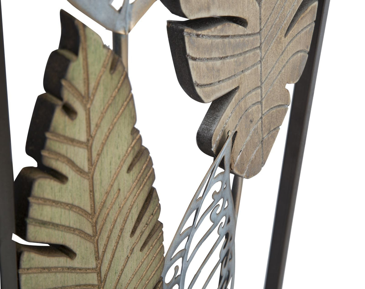 Wandpaneel Blätter Gold Silber 99,50 cm – Wanddeko