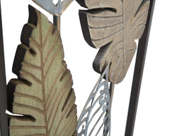 Wandpaneel Blätter Gold Silber 99,50 cm – Wanddeko