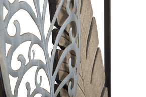 Wandpaneel Blätter Gold Silber 99,50 cm – Wanddeko