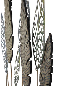 Wandpaneel Blätter Gold Silber 87 cm – Wanddeko