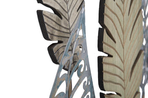 Wandpaneel Blätter Gold Silber 87 cm – Wanddeko