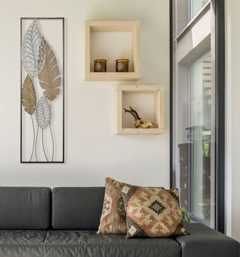 Wandpaneel Blätter Gold Silber 99,50 cm – Wanddeko