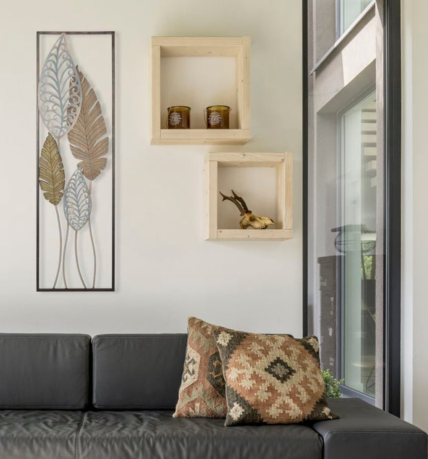 Wandpaneel Blätter Gold Silber 99,50 cm – Wanddeko