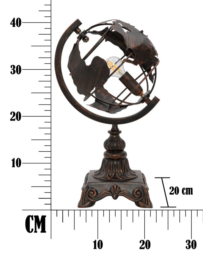 Tischlampe Weltkugel Dunkel 40 cm – Tischleuchte
