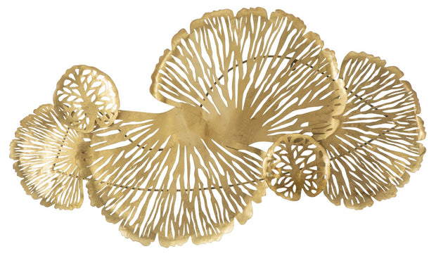 Wandpaneel Blumen Gold 64 cm – Wanddeko