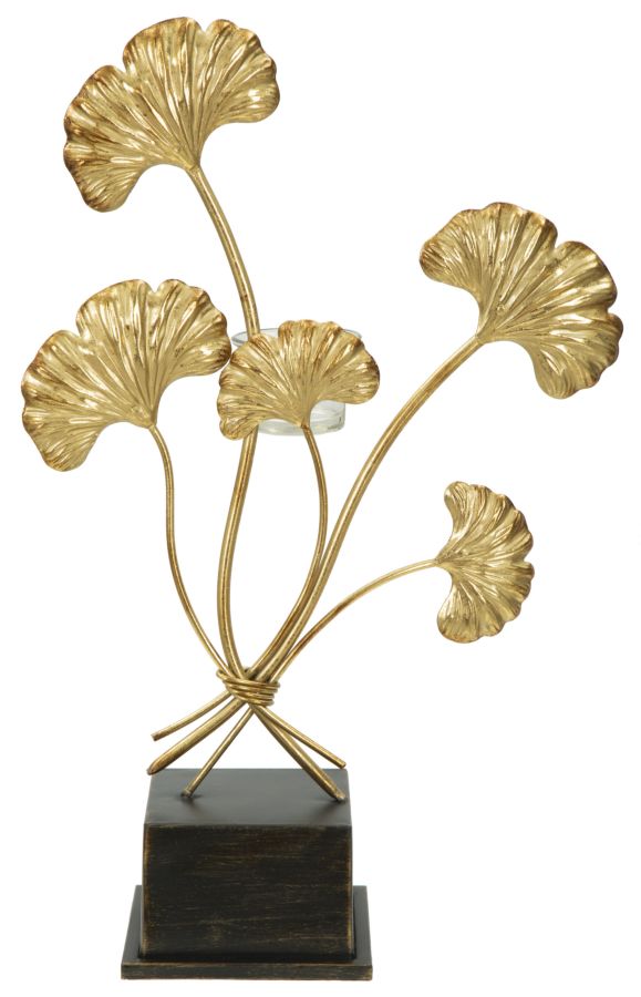 Kerzenständer Iris Gold Schwarz Groß – Kerzenhalter Deko
