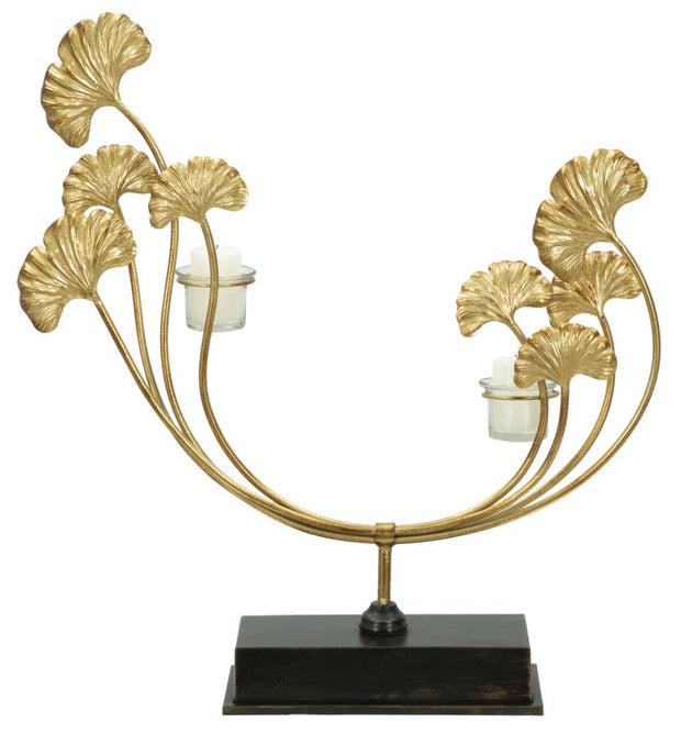 Kerzenständer Iris Gold Schwarz XL – Kerzenhalter Deko