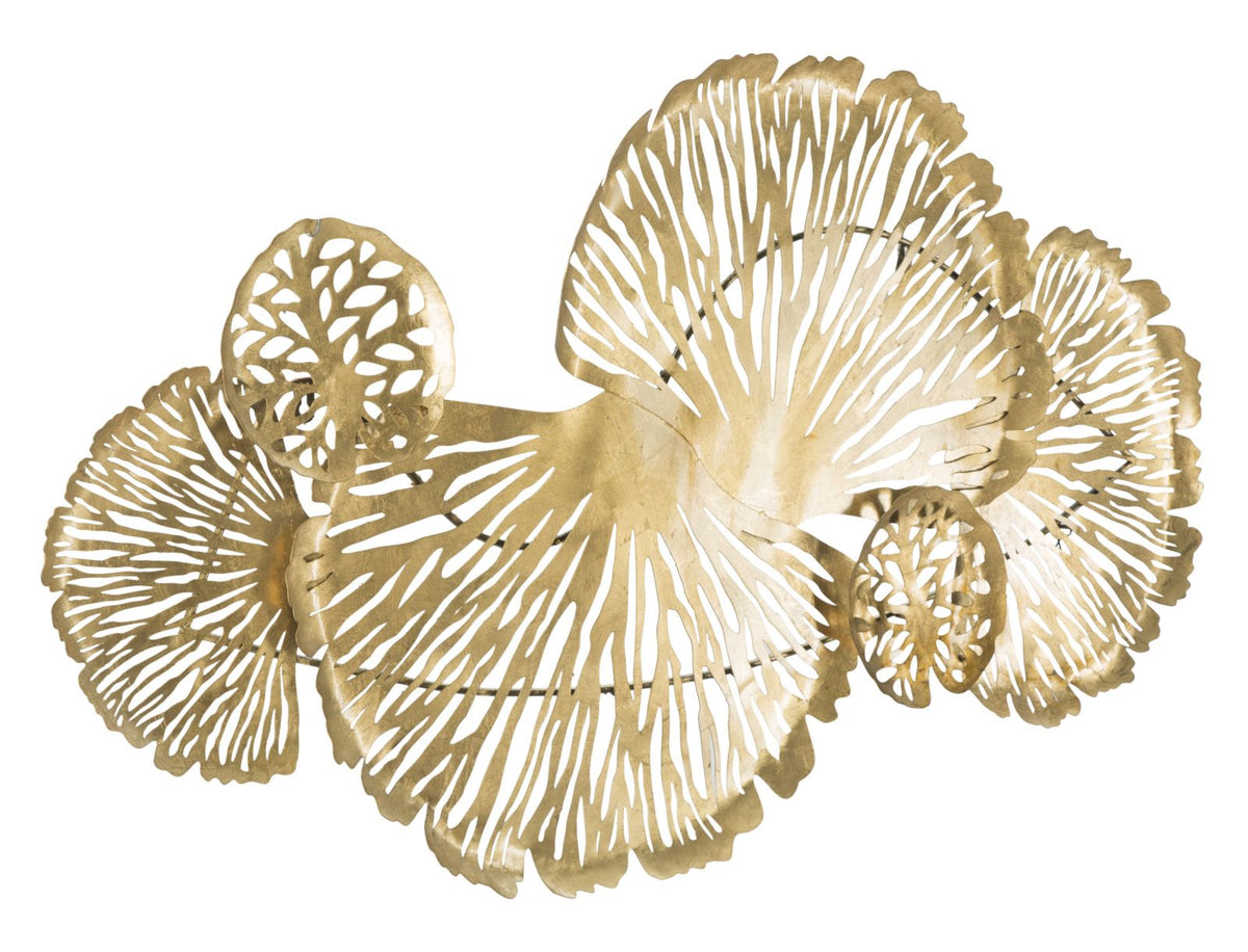 Wandpaneel Blumen Gold 64 cm – Wanddeko