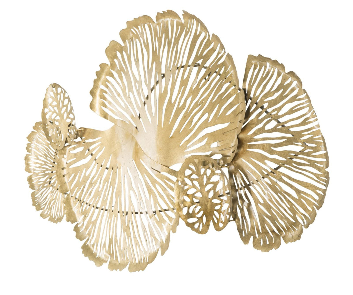 Wandpaneel Blumen Gold 64 cm – Wanddeko