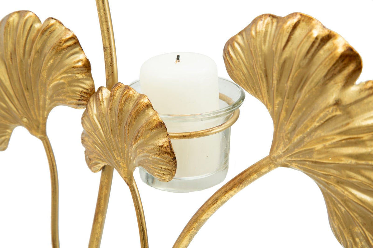 Kerzenständer Iris Gold Schwarz Groß – Kerzenhalter Deko