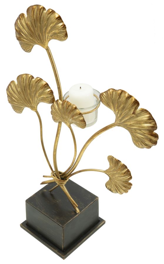 Kerzenständer Iris Gold Schwarz Groß – Kerzenhalter Deko