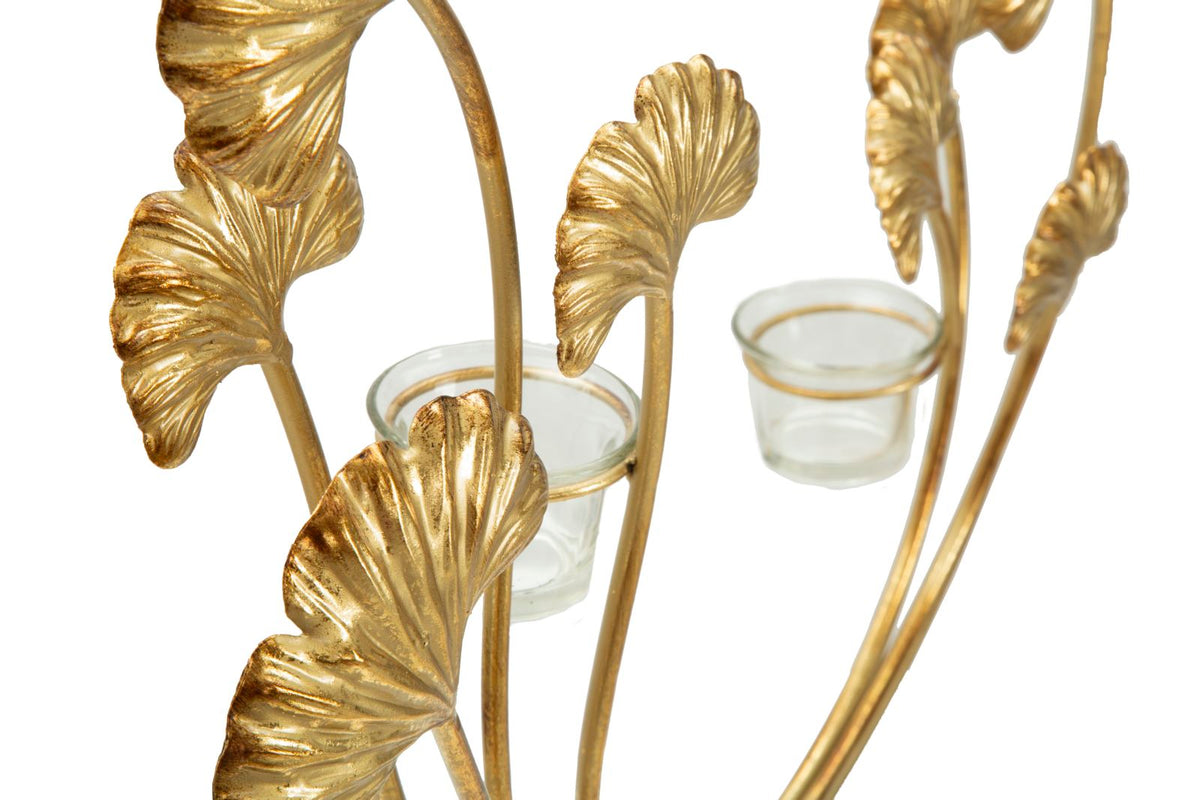 Kerzenständer Iris Gold Schwarz XL – Kerzenhalter Deko