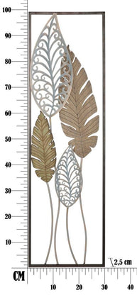 Wandpaneel Blätter Gold Silber 99,50 cm – Wanddeko