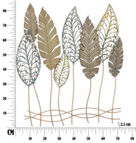 Wandpaneel Blätter Gold Silber 87 cm – Wanddeko