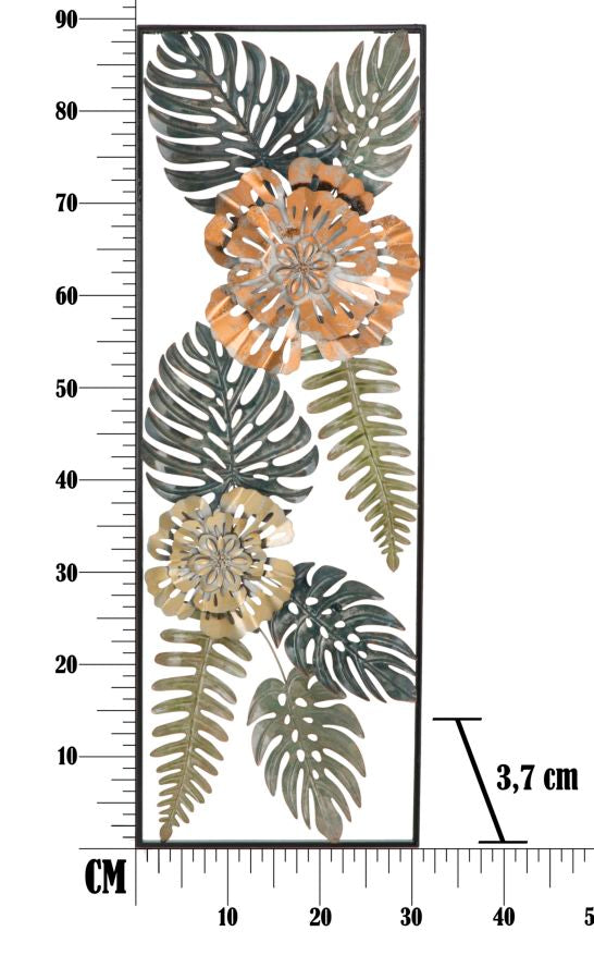 Wandpaneel Blumen Bunt 88,5 cm – Wanddeko