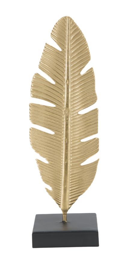 Dekofigur Blatt Gold – Skulptur Deko Kerzenhalter