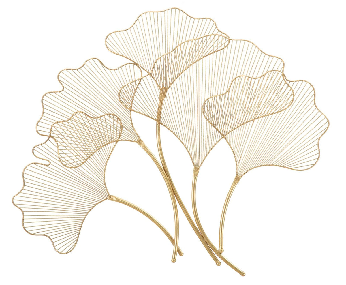 Wandpaneel Blumen Gold 68 cm – Wanddeko