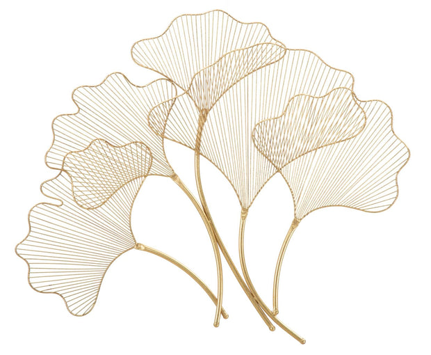Wandpaneel Blumen Gold 68 cm – Wanddeko