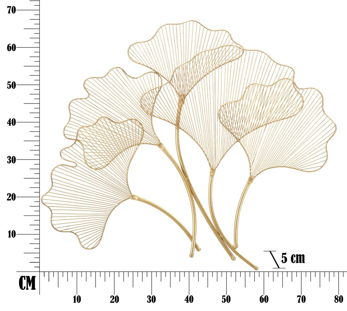 Wandpaneel Blumen Gold 68 cm – Wanddeko