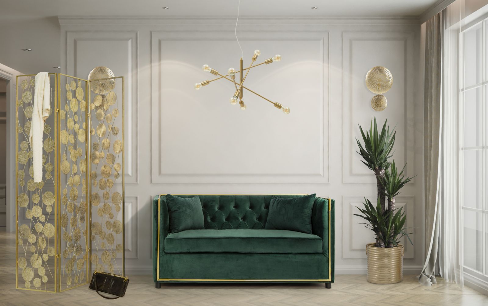 Wandleuchte Simple Gold 46 cm – Wandlampe