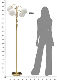 Stehlampe Glamy Weiß Gold 176 cm – Stehleuchte