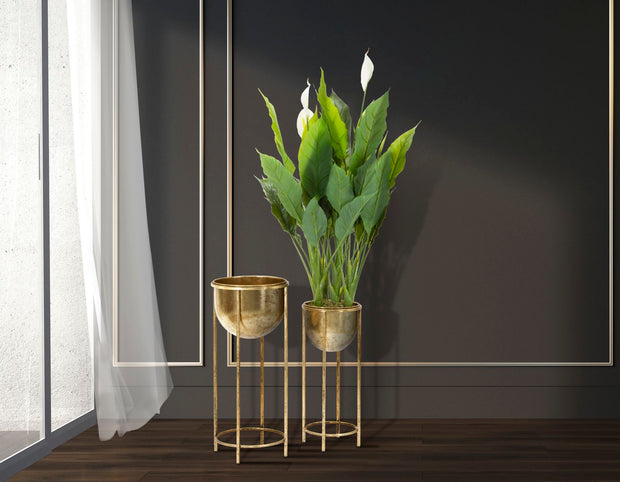 Blumenständer 2er Set Gold 62 cm – Pflanzenständer