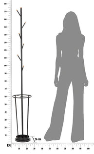 Garderobe Haken Schwarz Gold 176 cm – Schirmständer