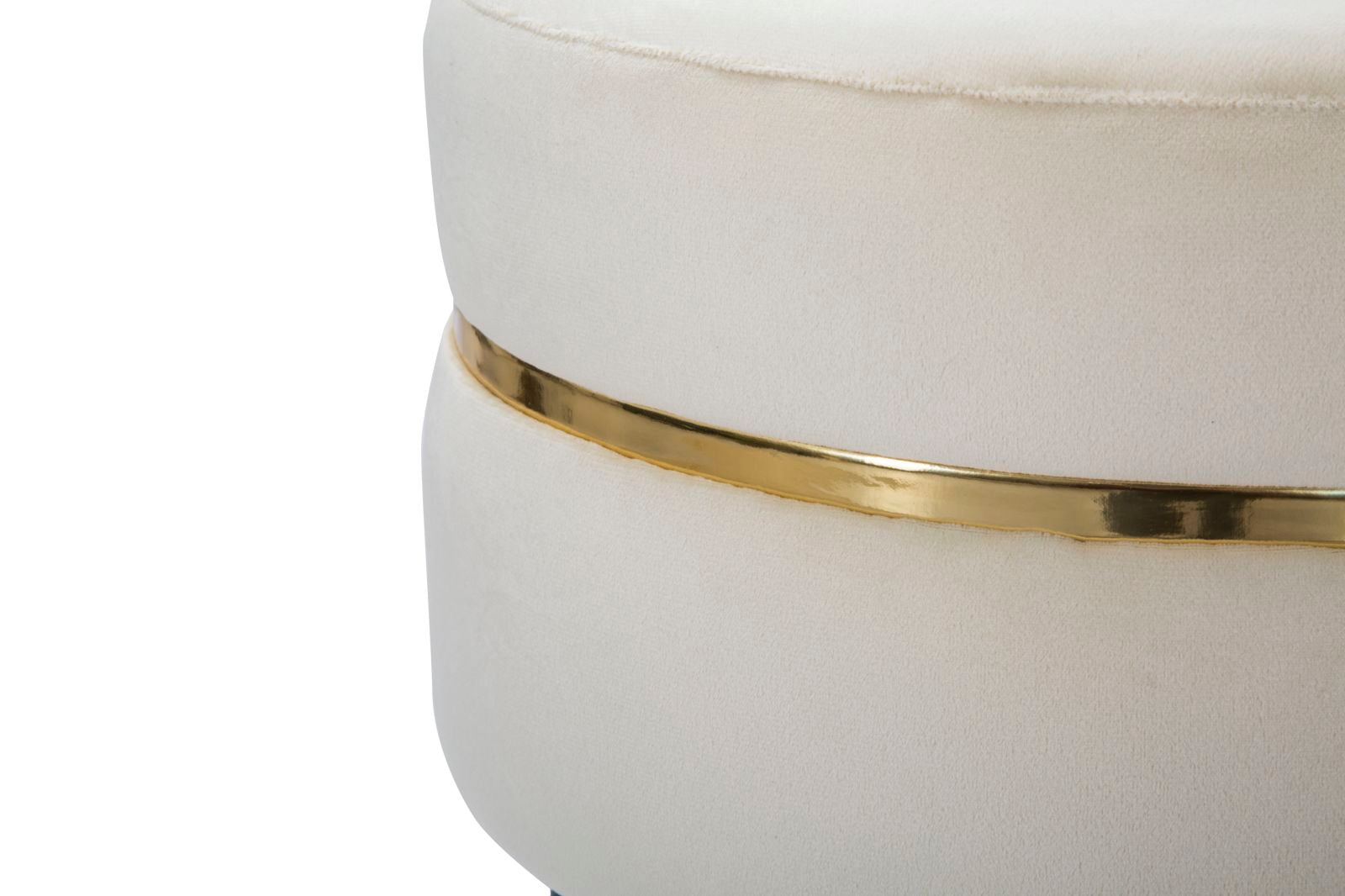 Hocker Paris Creme Gold Samt – Polsterhocker Deko