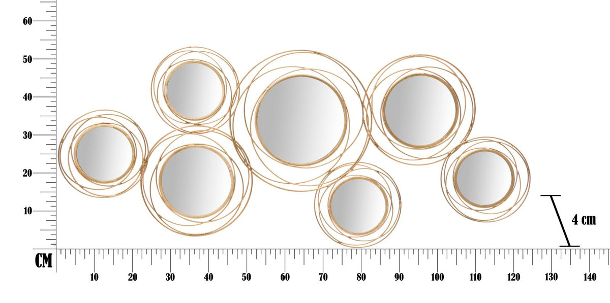 Wandpaneel Blumen Gold 53,5 cm – Wanddeko