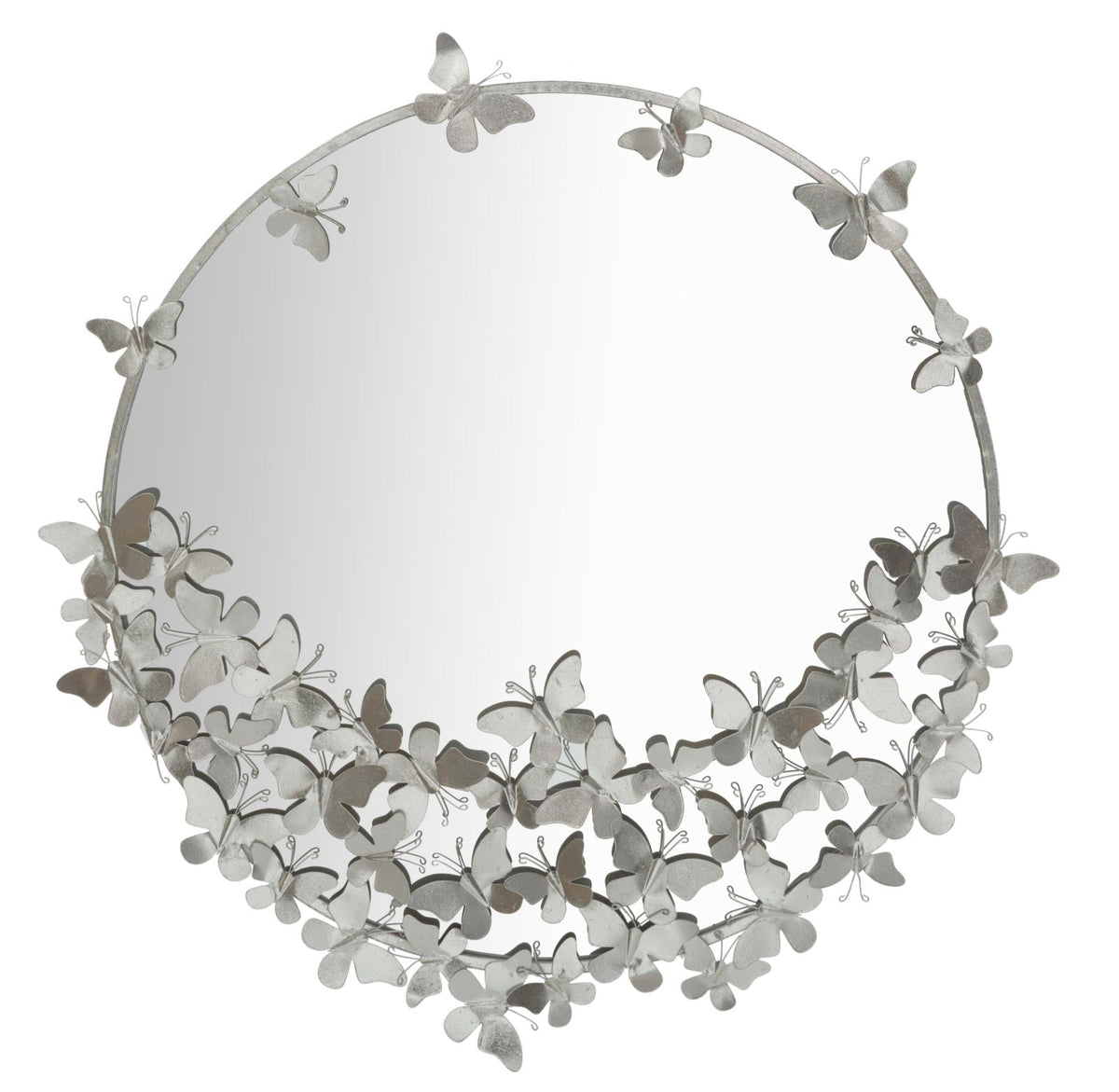 Spiegel Rund Schmetterling Silber 94 cm