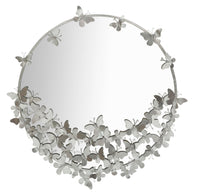 Spiegel Rund Schmetterling Silber 94 cm