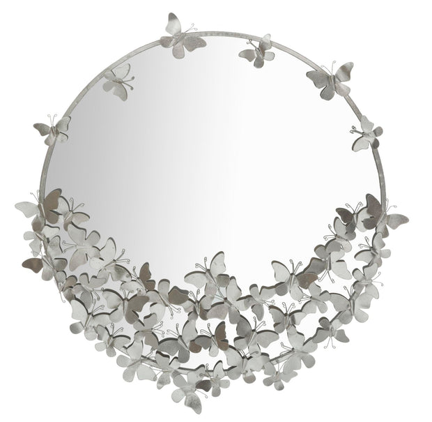 Spiegel Rund Schmetterling Silber 94 cm