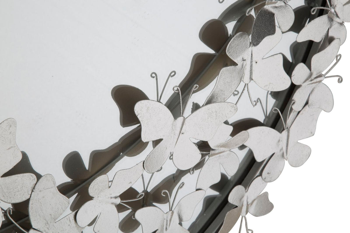 Spiegel Rund Schmetterling Silber 94 cm