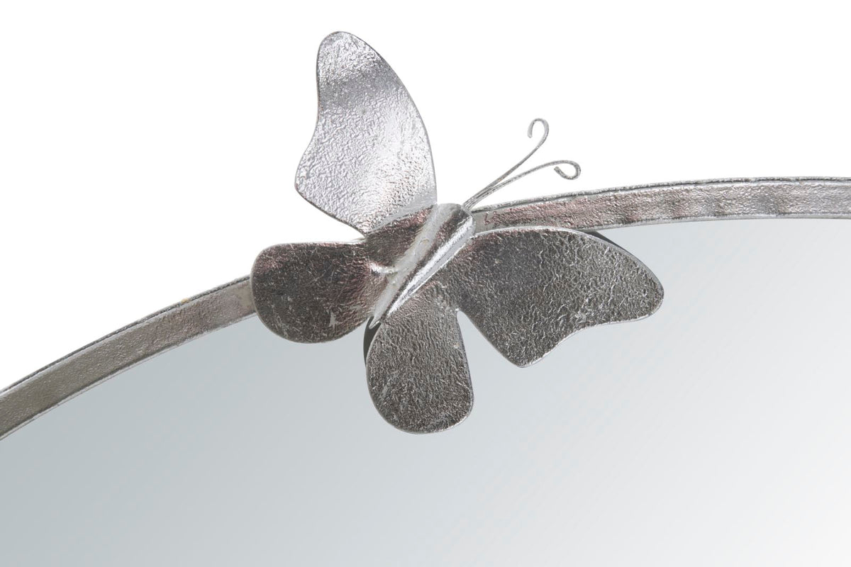 Spiegel Rund Schmetterling Silber 94 cm