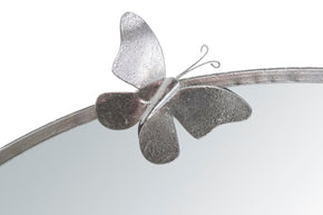 Spiegel Rund Schmetterling Silber 94 cm