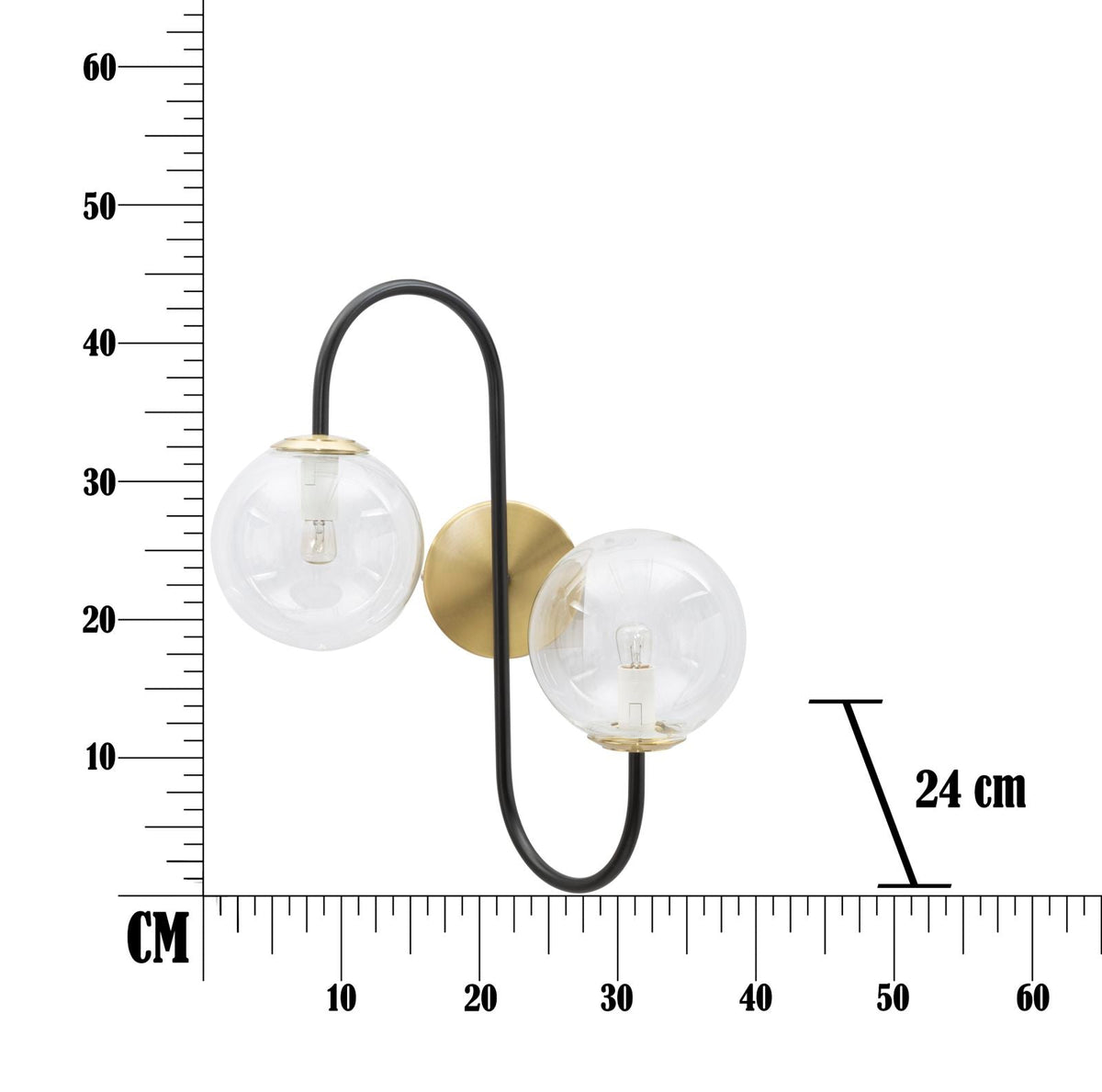 Wandleuchte Schwarz 45 cm – Wandlampe