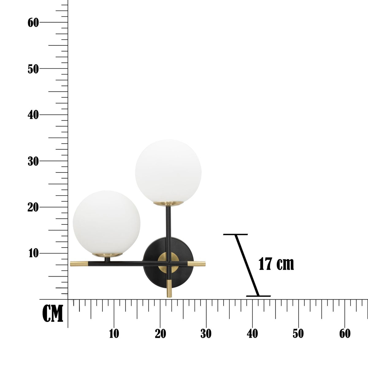 Wandleuchte Darky Gold Weiß 35 cm – Wandlampe