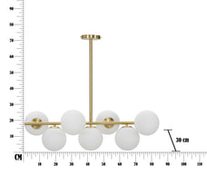 Deckenleuchte Glamy Gold Weiß 74 cm – Deckenlampe