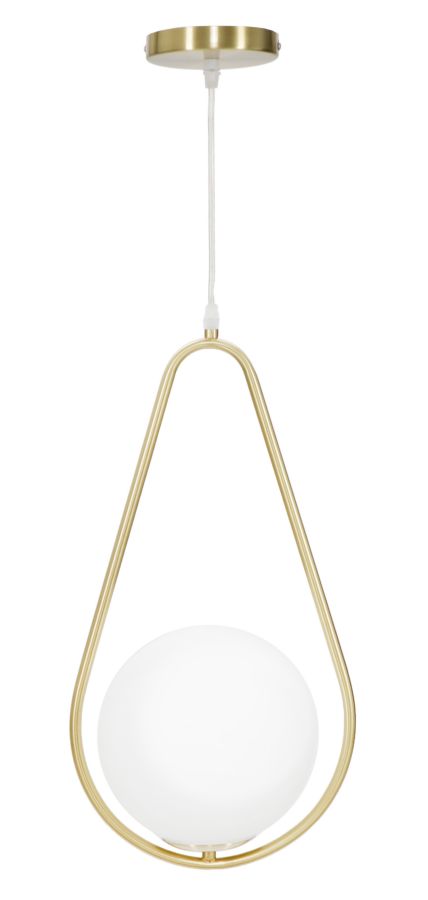 Pendelleuchte Glamy Drop Gold Weiß 46 cm – Hängelampe