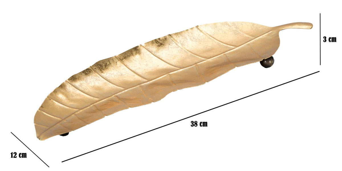 Dekotablett Long Blatt Gold 11 cm – Dekotablett