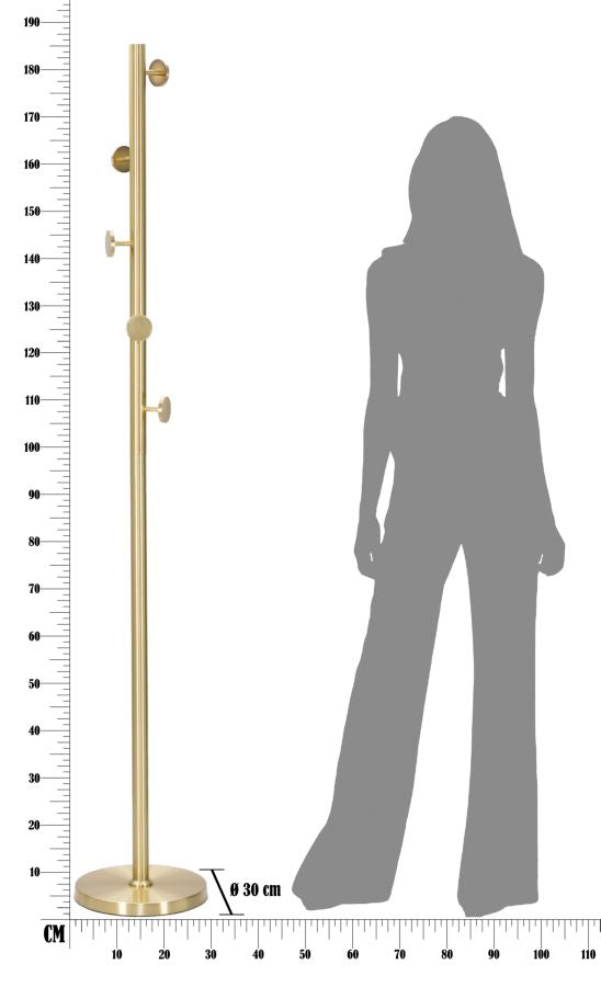 Wandgarderobe Glamy Gold 190 cm – Hakenleiste