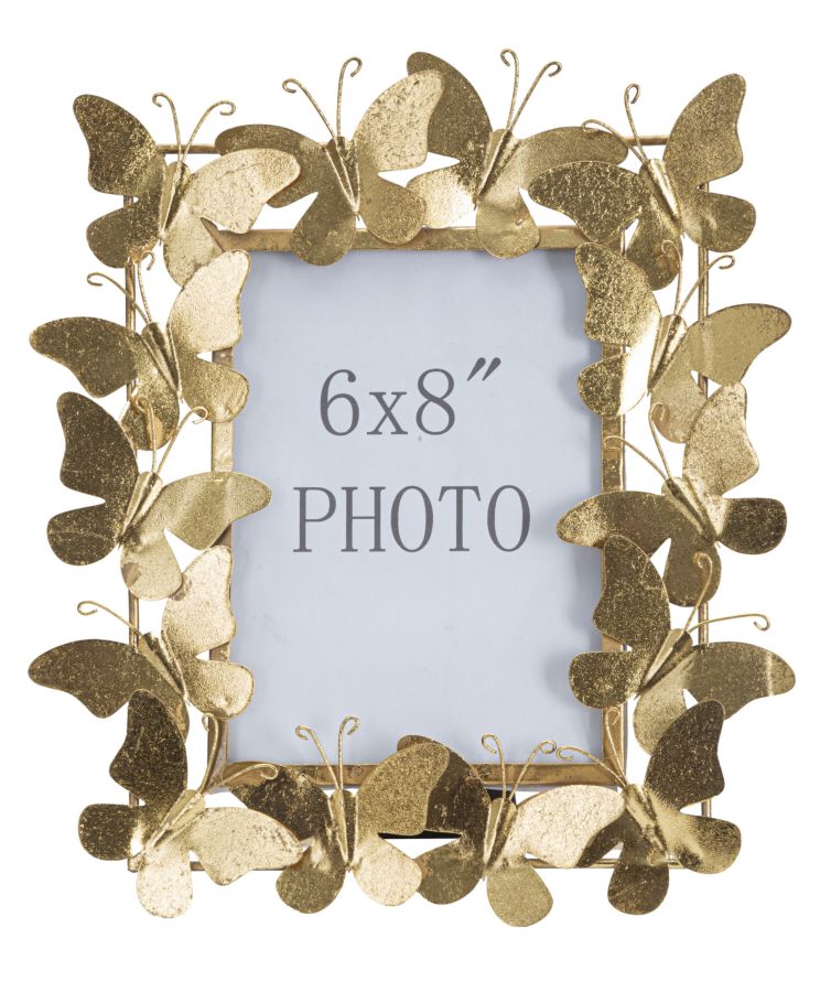 Bilderrahmen Schmetterling Gold Metall Klein – Fotorahmen Deko