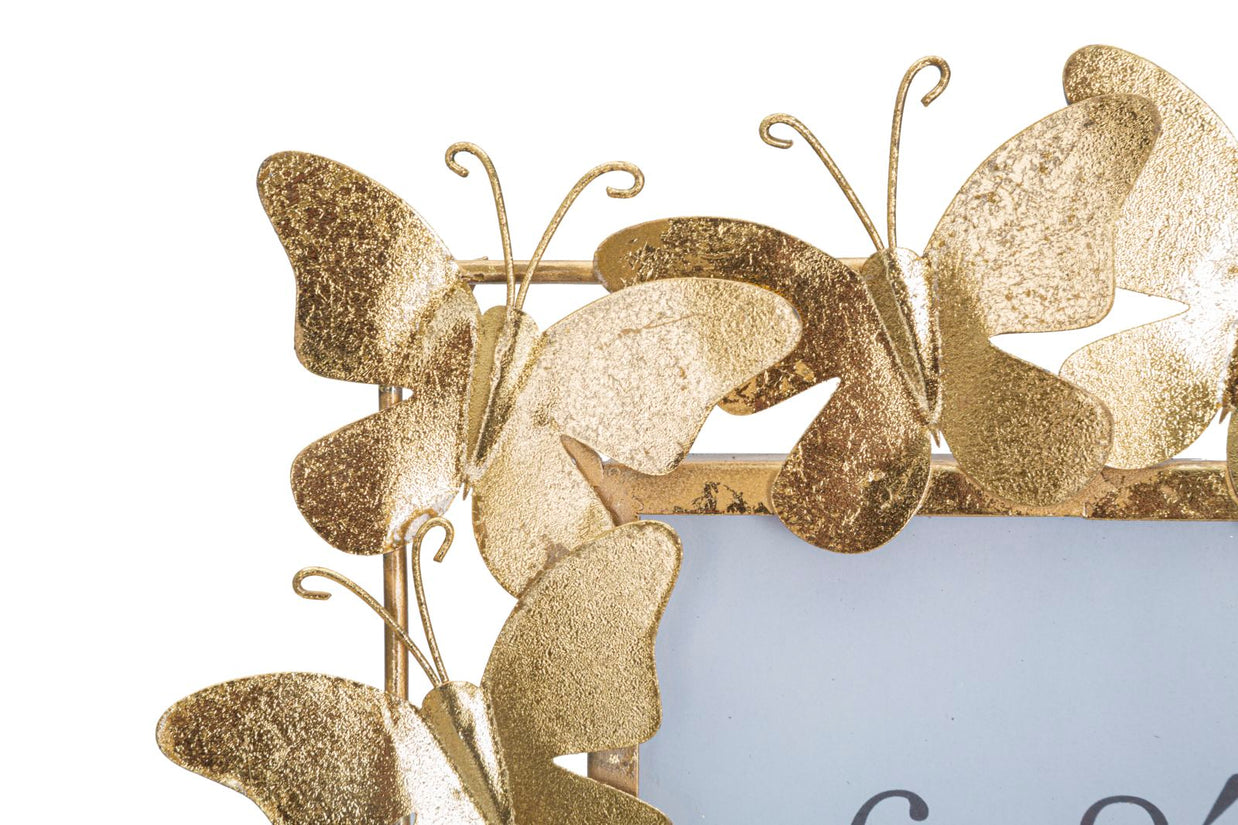Bilderrahmen Schmetterling Gold Metall Klein – Fotorahmen Deko