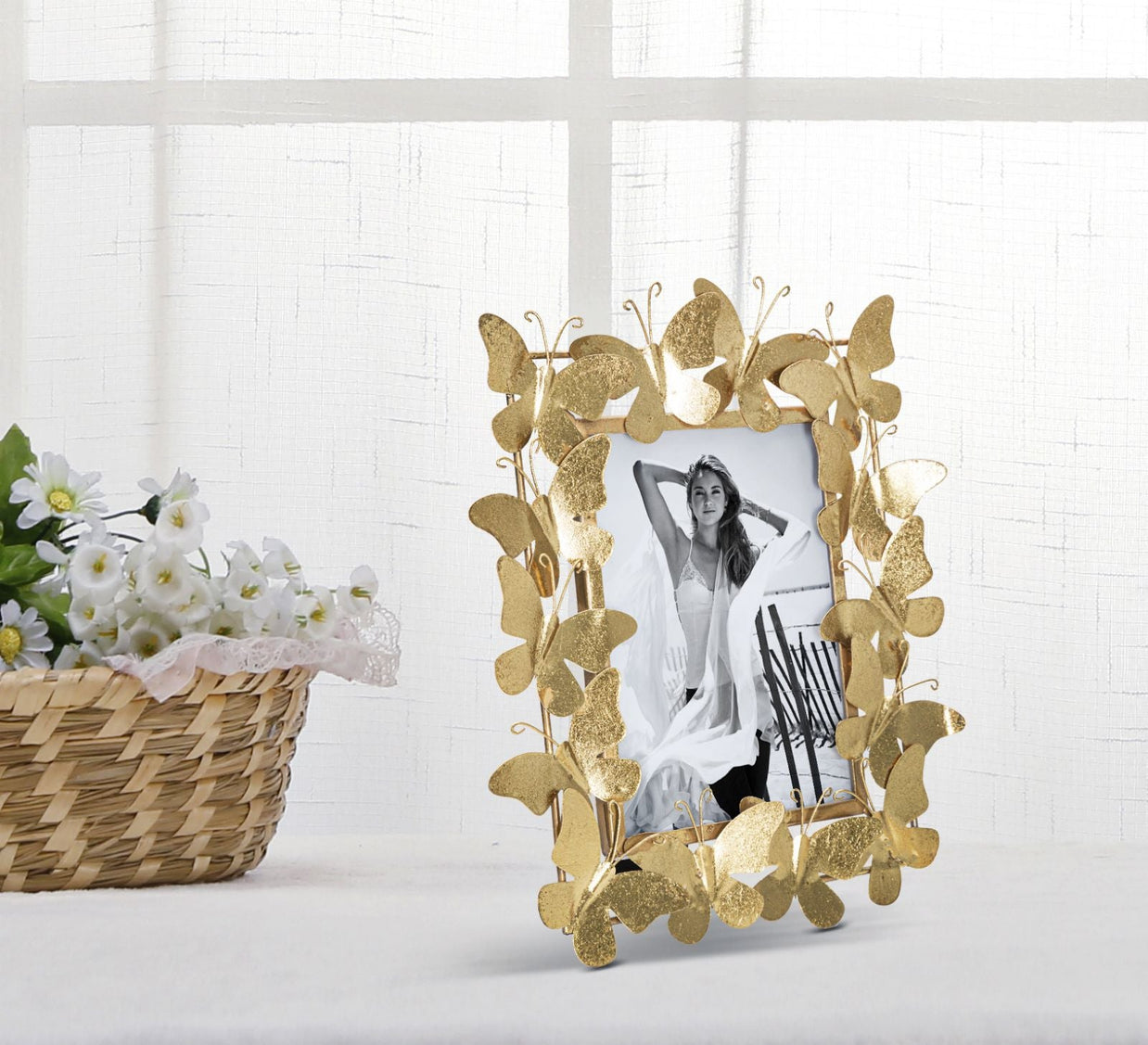 Bilderrahmen Schmetterling Gold Metall Klein – Fotorahmen Deko