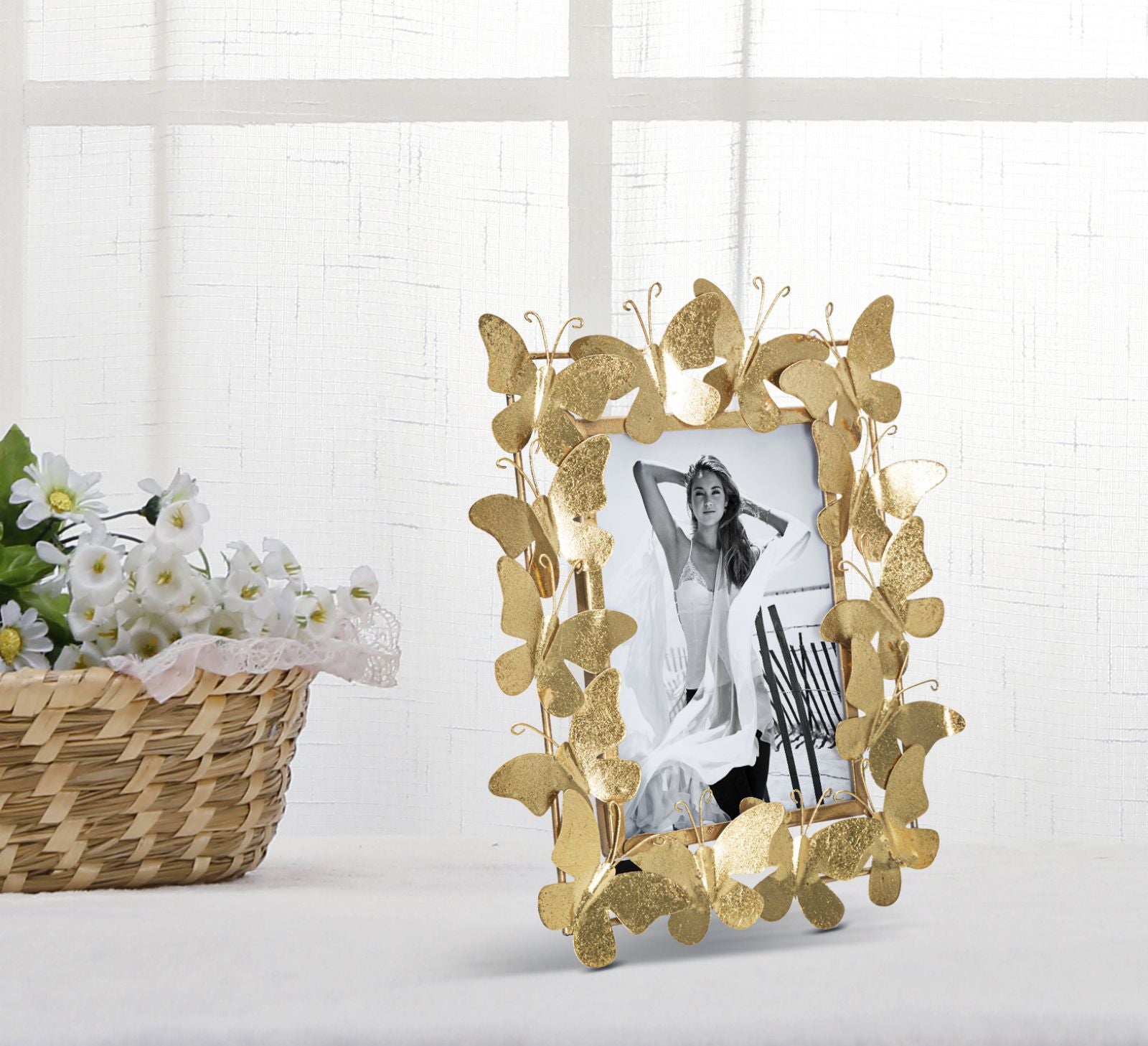Bilderrahmen Schmetterling Gold Metall Klein – Fotorahmen Deko